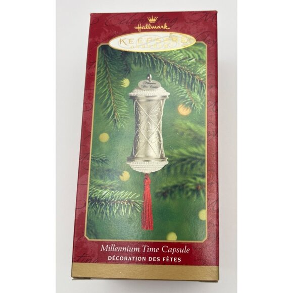 Hallmark Millennium Time Capsule Keepsake Ornament Silver Tassel 2000 Vintage - Picture 2 of 10